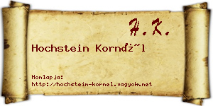 Hochstein Kornél névjegykártya
