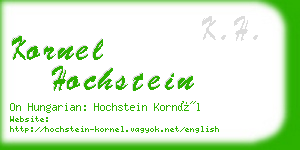 kornel hochstein business card